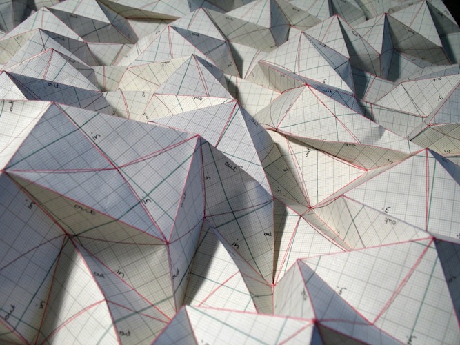 Graph Paperfold 2 - graph paper, 65 x 60 x 10cm, 2010 (detail)